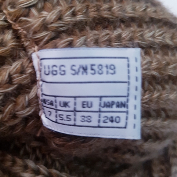 UGG Brown Tall Soft Knit Boots With Buttons - Picture 10 of 14